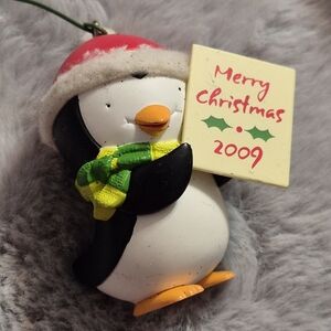 Hallmark 2009 Ornament "Sign of The Times" Penguin Christmas